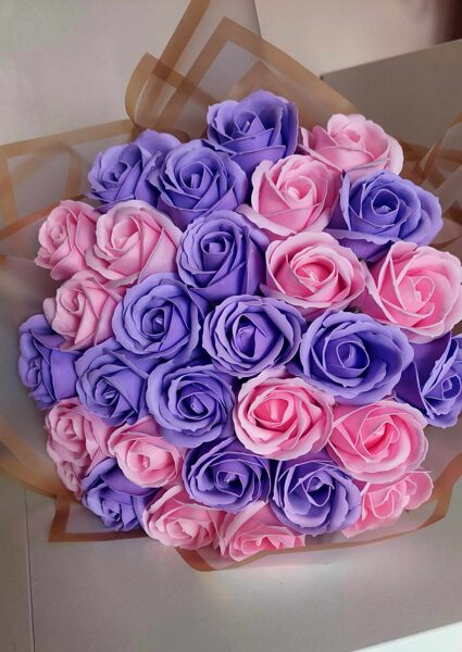 Soap Flower Bouquet - 30 pcs. Roses Lavender