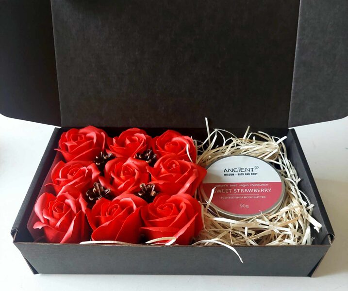 Christmas Gift Set with Body Butter and Soap Roses