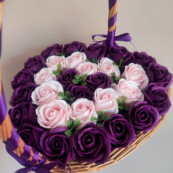 Woven Basket with 30 Bath Roses!