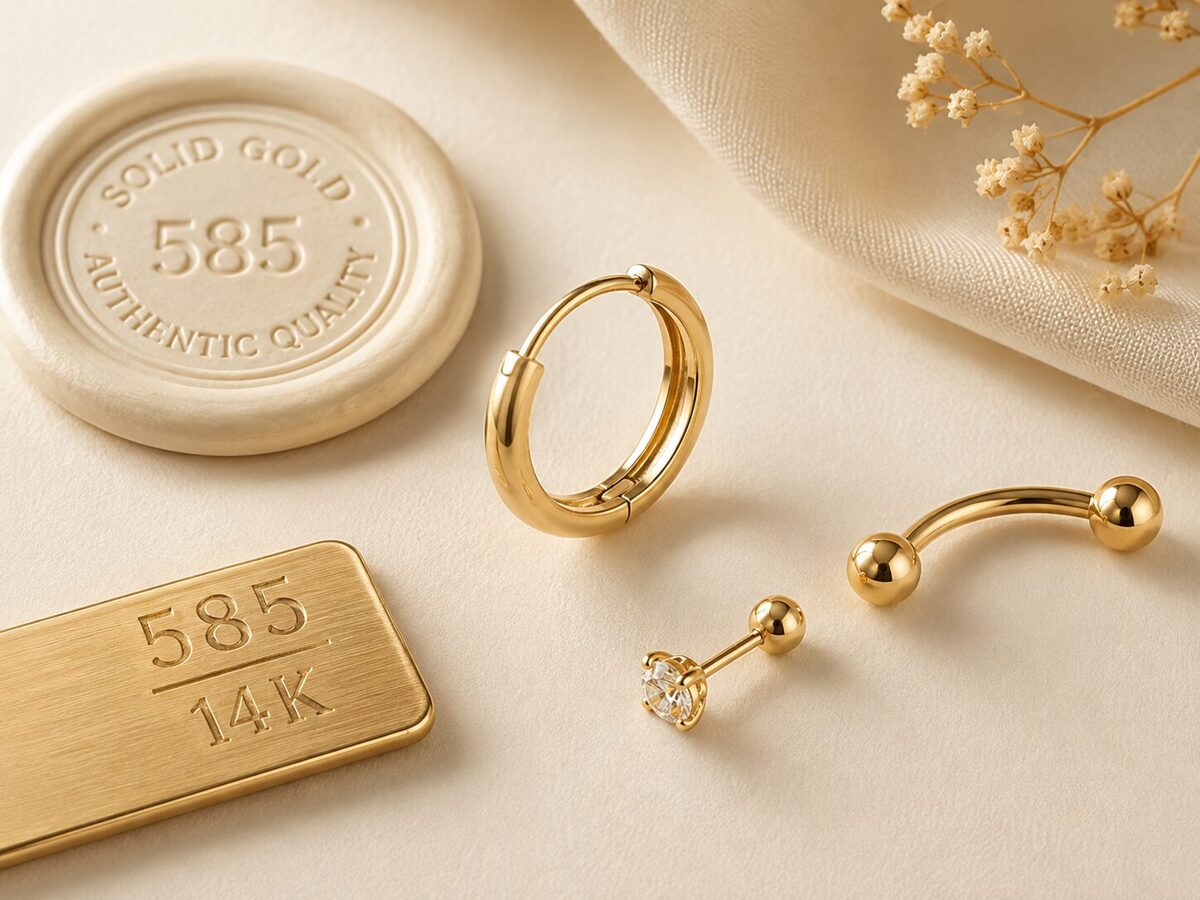 Золотой пирсинг 585 пробы – украшения из золота 14K для разных видов прокола